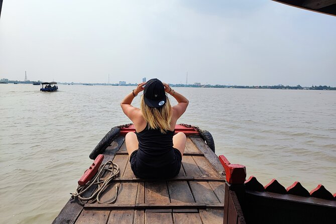 Ben Tre - Coconut Land Private One Day Guide Mekong Delta Tour Excursion - Gliding the Ham Luong River by motorized boat and sampan