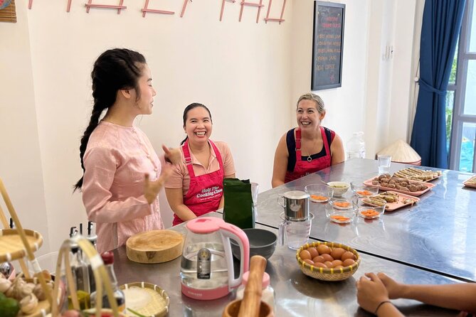 Cook 4 Local Vietnamese Dishes In Pink-themed Class & Market Tour - 100 percent hands-on cooking stations, not a sit-and-watch show