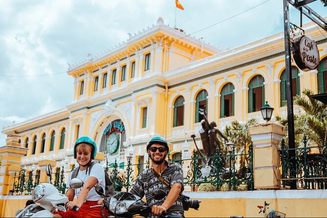 Ho Chi Minh City Motorbike Tour w Student + Safe + Fun - Saigon City Hall photos and Nguyen Hue Street after dark