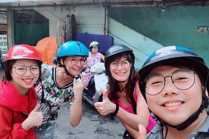 Ho Chi Minh city Street Food by scooter tour | female driver - The scooter setup, helmets, pickup, and drop-off logic