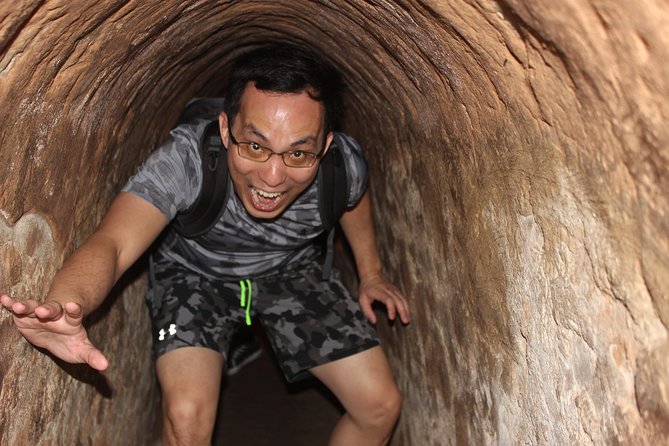 Private Cu chi Tunnels and Mekong Delta 1 Day - The tunnel experience: getting ready for tight spaces