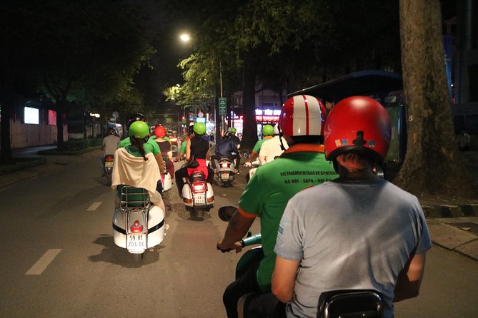 Saigon After Dark Vespa Street Food Tour + Live Music 4 hours - What small group size changes on a scooter food night