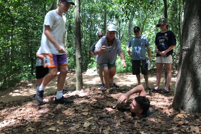 VIP Tour: Cu Chi Tunnels & Mekong Delta 1 Day | Shooting Guns - Cu Chi Tunnels: video first, then narrow underground spaces